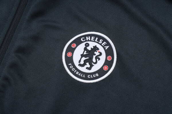 25/26 Chelsea FC Dark Gray Full Zipper Tracksuit - Image 4