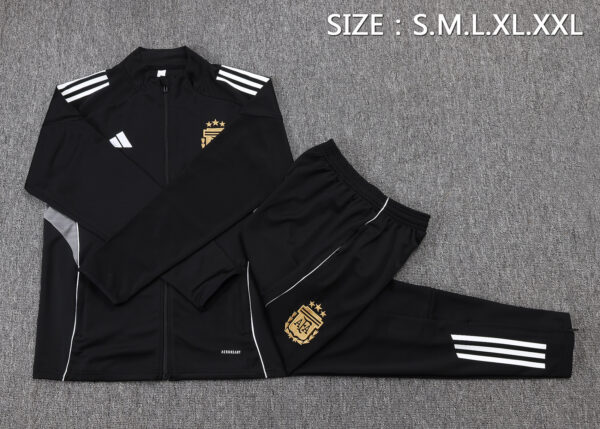 25/26 Argentina Black Full Zipper Tracksuit - Image 2