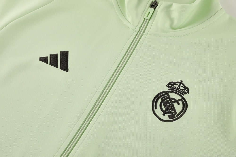 25/26 Real Madrid Light Green Full Zipper Tracksuit - Image 3