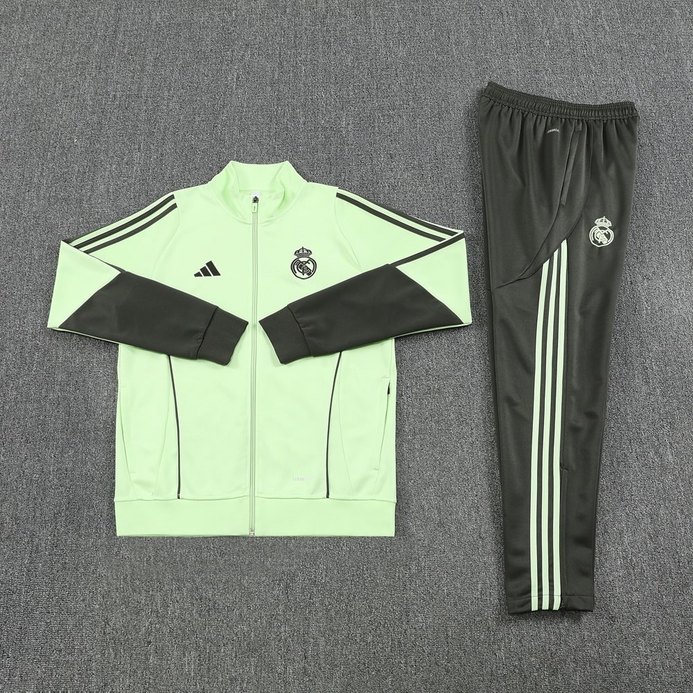 25/26 Real Madrid Light Green Full Zipper Tracksuit - Image 2
