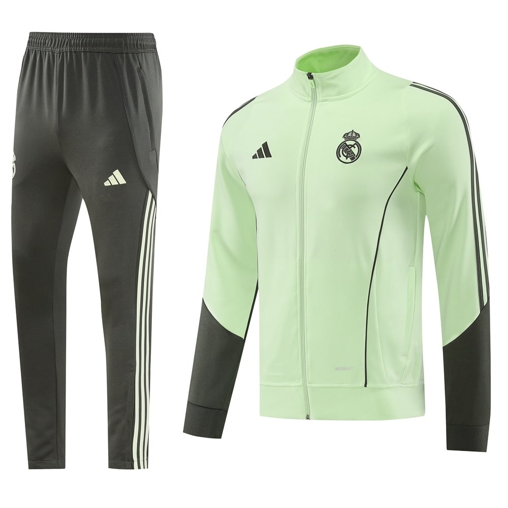 25/26 Real Madrid Light Green Full Zipper Tracksuit