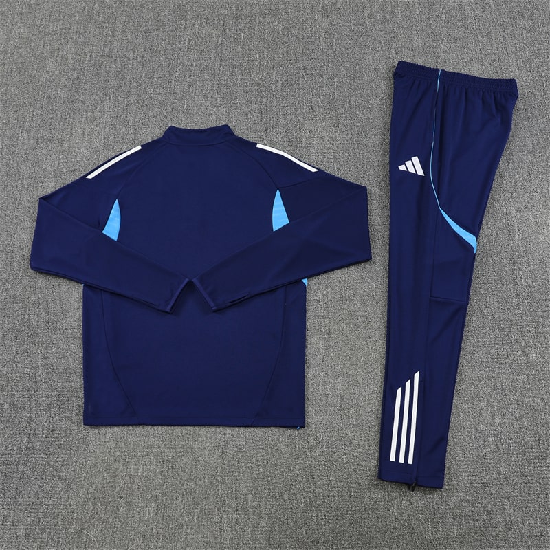 25/26 Real Madrid Royal Blue Half Zipper Tracksuit - Image 5