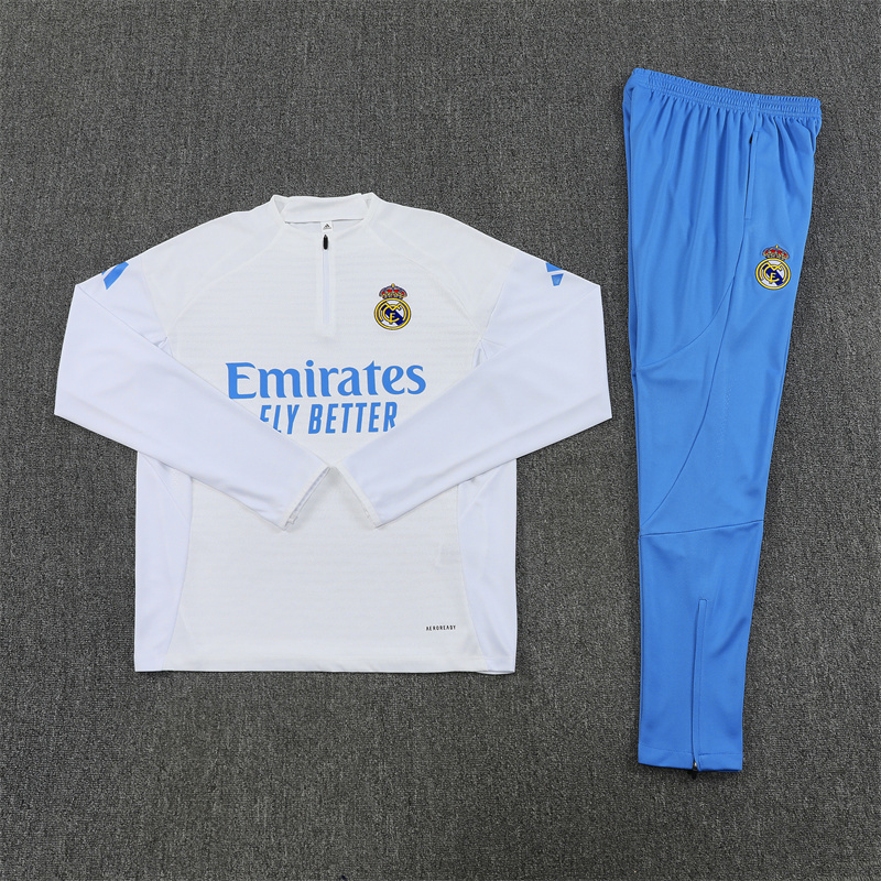 25/26 Real Madrid White Half Zipper Tracksuit - Image 2