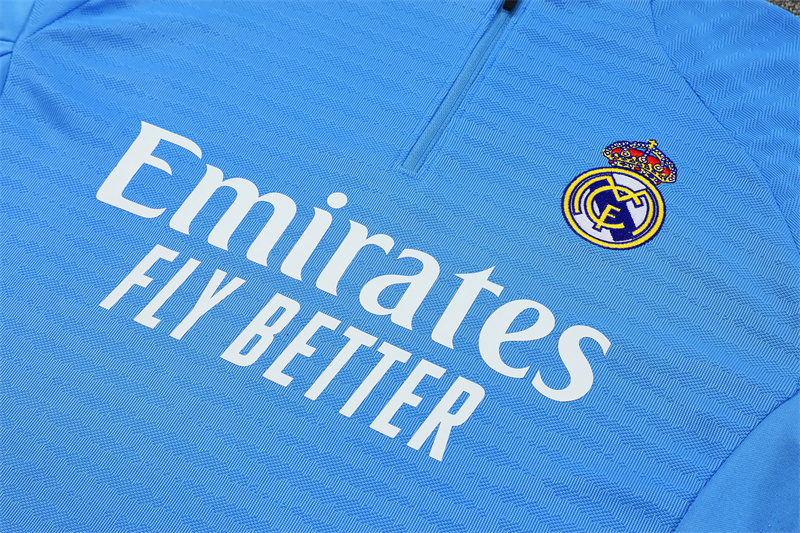 25/26 Real Madrid Light Blue Half Zipper Tracksuit - Image 3