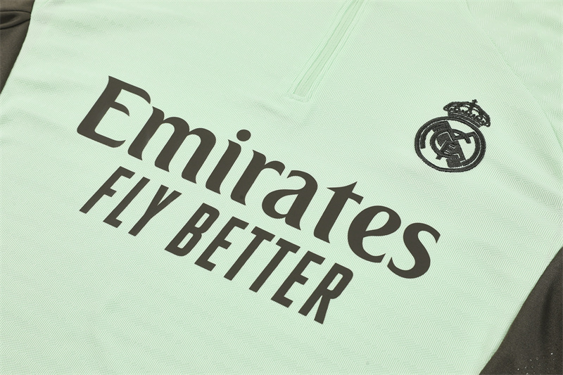 25/26 Real Madrid Light Green Half Zipper Tracksuit - Image 3