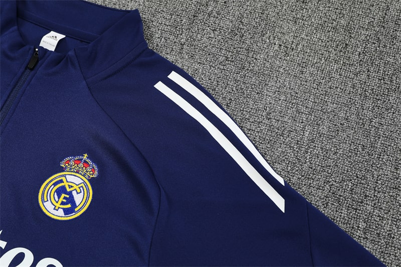 25/26 Real Madrid Royal Blue Half Zipper Tracksuit - Image 4