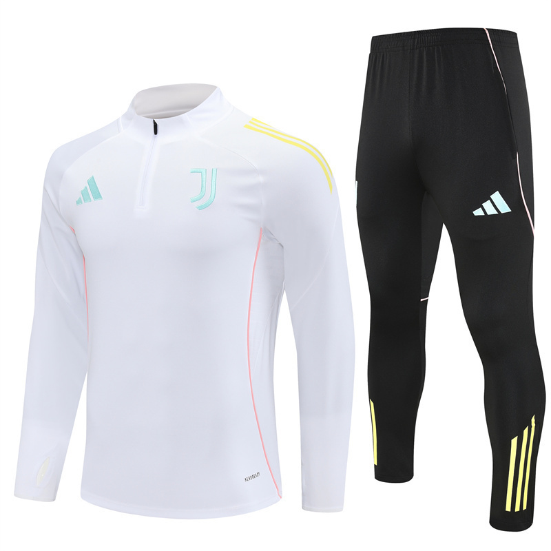 25/26 Juventus White Half Zipper Tracksuit