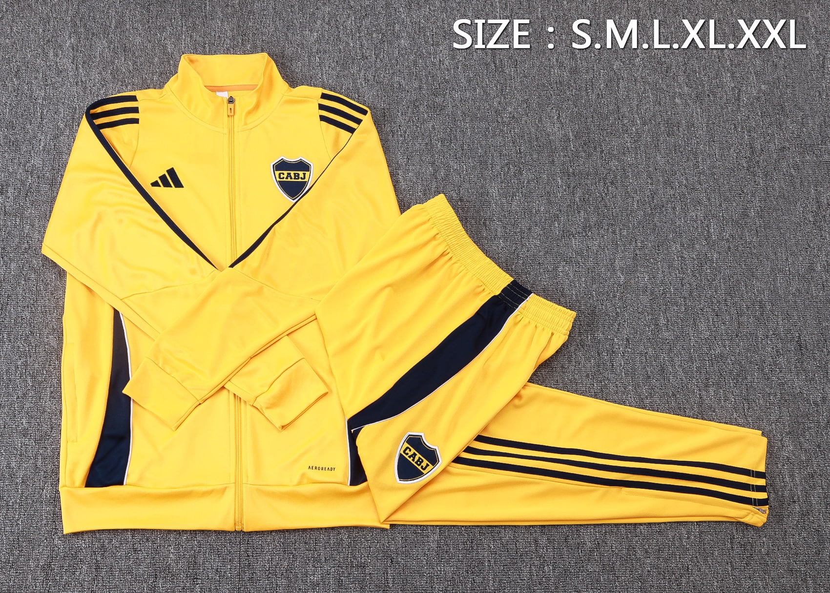 25/26 Boca Juniors Yellow Full Zipper Tracksuit - Image 2